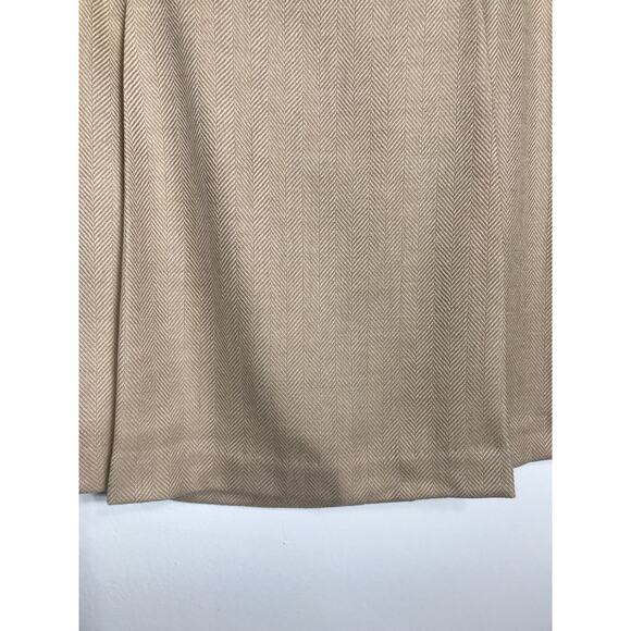 New J. McLaughlin Women's 8 Tan Herringbone Wool Sail Skirt Office Timeless - Picture 3 of 10